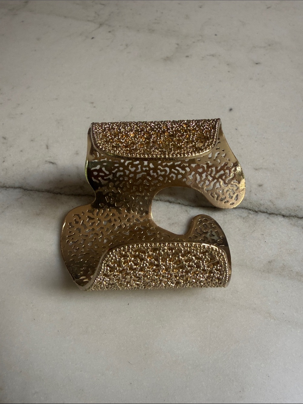 Gold Filigree Statement Cuff Bracelet - Picture 3 of 6